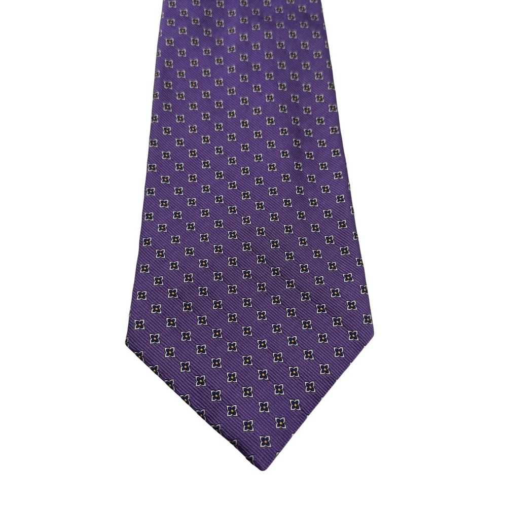 Polo Ralph Lauren Necktie Purple Floral Silk Business Career Made By Hand 57"‎